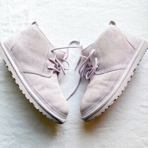 Ugg Womens Neumel Suede Lace-Up Ankle Boots Size 9 Lavender Shearling Lining